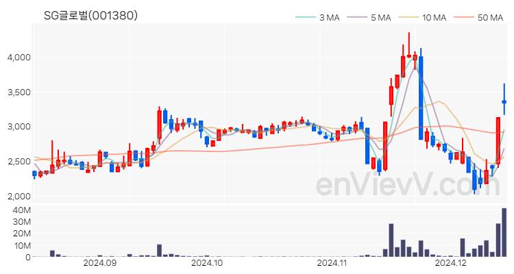 SG글로벌 주가 핵심 요약 분석과 주식 차트 2024.12.13