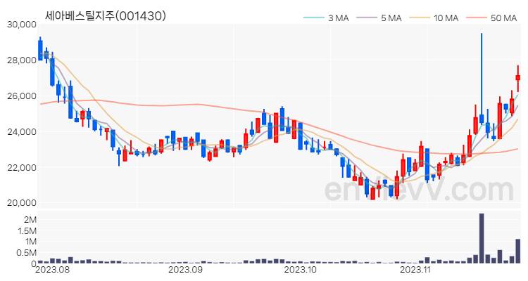 세아베스틸지주 주가 핵심 요약 분석과 주식 차트 2023.11.24