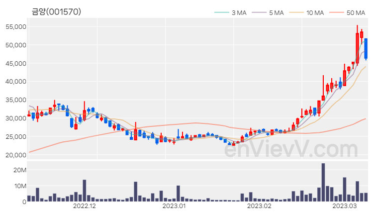금양 주가 핵심 요약 분석과 주식 차트 2023.03.09