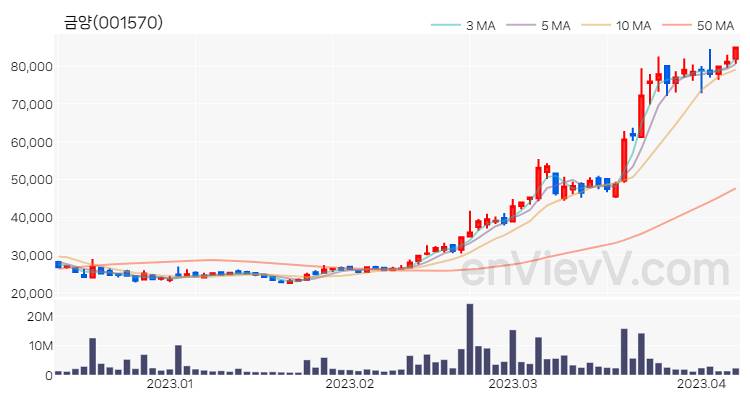 금양 주가 핵심 요약 분석과 주식 차트 2023.04.07