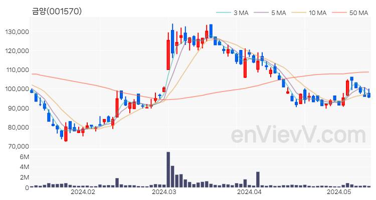 금양 주가 핵심 요약 분석과 주식 차트 2024.05.14