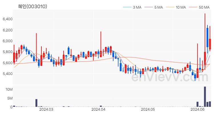 혜인 주가 핵심 요약 분석과 주식 차트 2024.06.11