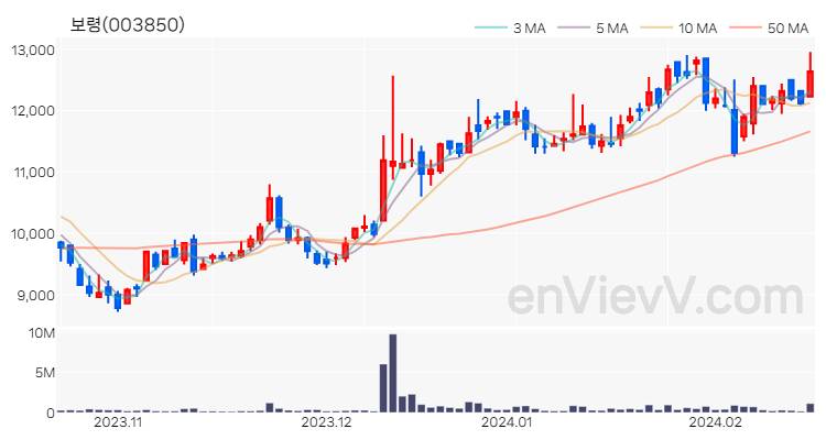 보령 주가 핵심 요약 분석과 주식 차트 2024.02.19