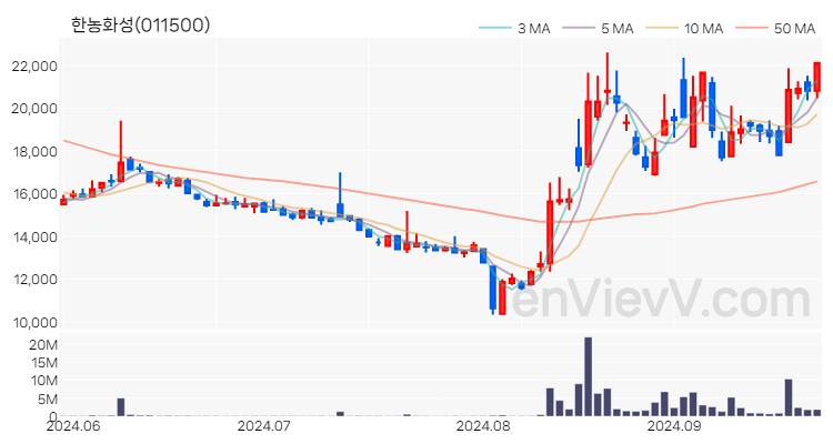 한농화성 주가 핵심 요약 분석과 주식 차트 2024.09.26