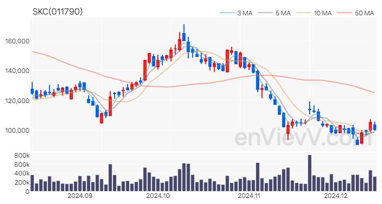 SKC 주가 핵심 요약 분석과 주식 차트 2024.12.13