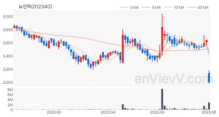 뉴인텍 주가 핵심 요약 분석과 주식 차트 2023.06.02