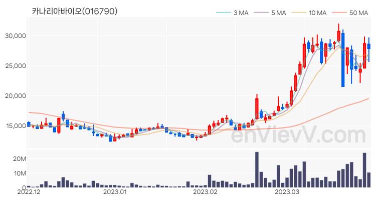 카나리아바이오 주가 핵심 요약 분석과 주식 차트 2023.03.29