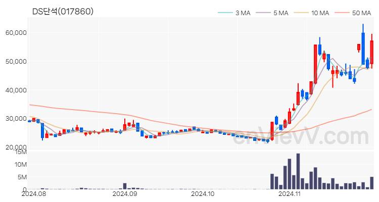 DS단석 주가 핵심 요약 분석과 주식 차트 2024.11.28