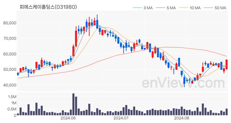 피에스케이홀딩스 주가 핵심 요약 분석과 주식 차트 2024.08.28