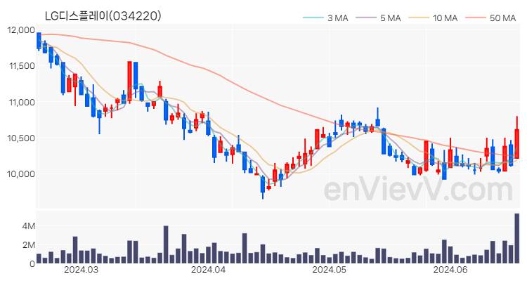 LG디스플레이 주가 핵심 요약 분석과 주식 차트 2024.06.19