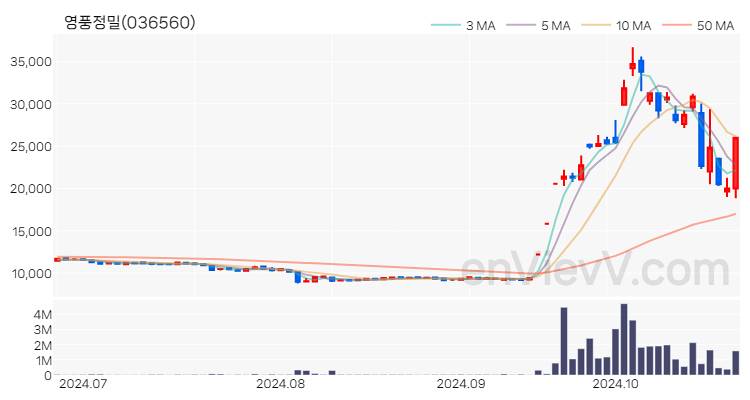 영풍정밀 주가 핵심 요약 분석과 주식 차트 2024.10.24