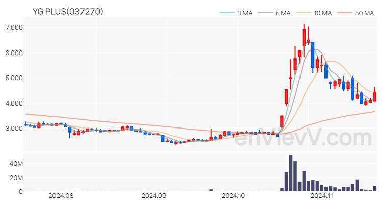 YG PLUS 주가 핵심 요약 분석과 주식 차트 2024.11.19