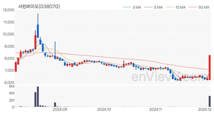 서린바이오 주가 핵심 요약 분석과 주식 차트 2024.12.04