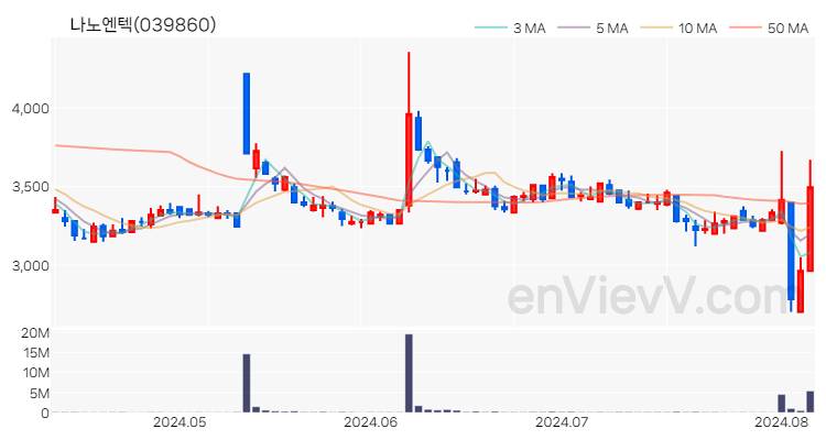 나노엔텍 주가 핵심 요약 분석과 주식 차트 2024.08.07