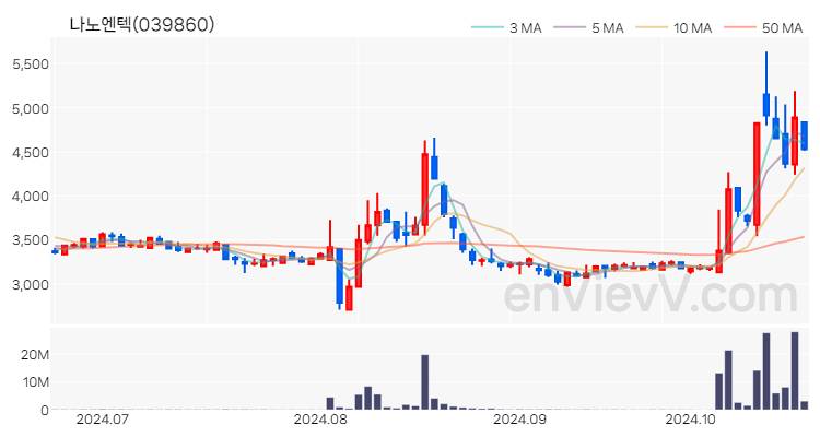 나노엔텍 주가 핵심 요약 분석과 주식 차트 2024.10.22