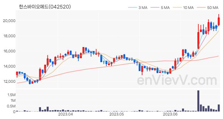 한스바이오메드 주가 핵심 요약 분석과 주식 차트 2023.06.30
