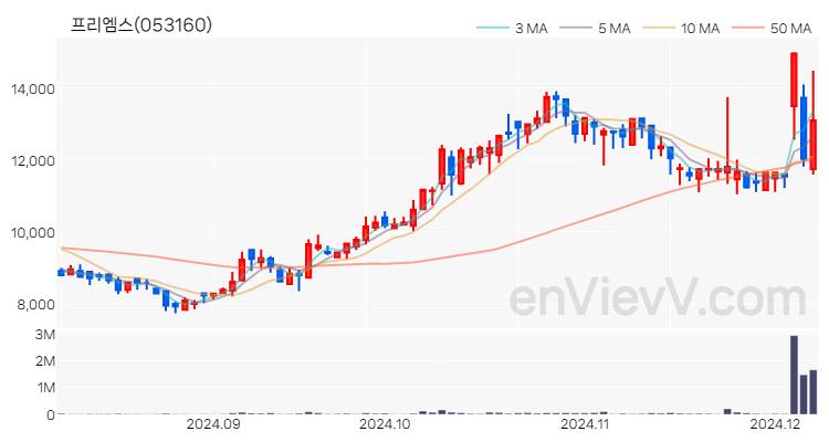 프리엠스 주가 핵심 요약 분석과 주식 차트 2024.12.06