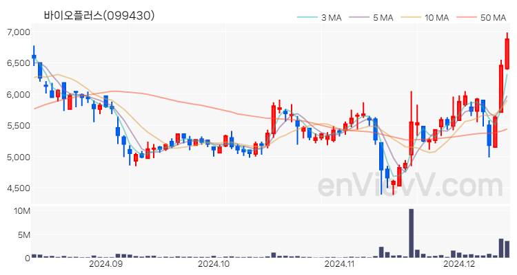 바이오플러스 주가 핵심 요약 분석과 주식 차트 2024.12.12