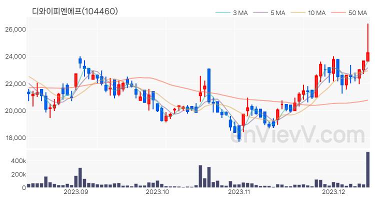 디와이피엔에프 주가 핵심 요약 분석과 주식 차트 2023.12.13
