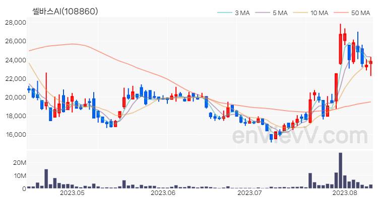 셀바스AI 주가 핵심 요약 분석과 주식 차트 2023.08.10