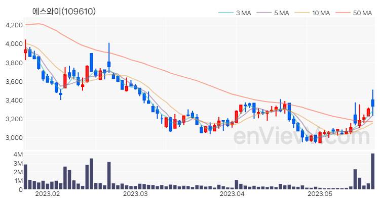 에스와이 주가 핵심 요약 분석과 주식 차트 2023.05.19