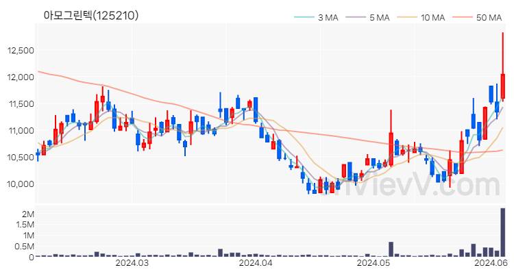 아모그린텍 주가 핵심 요약 분석과 주식 차트 2024.06.05