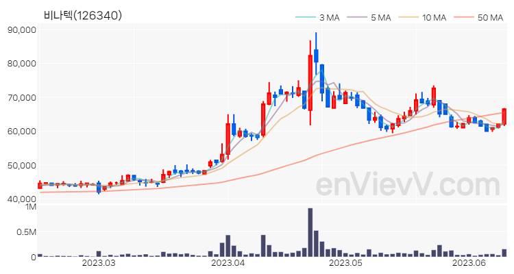 비나텍 주가 핵심 요약 분석과 주식 차트 2023.06.13