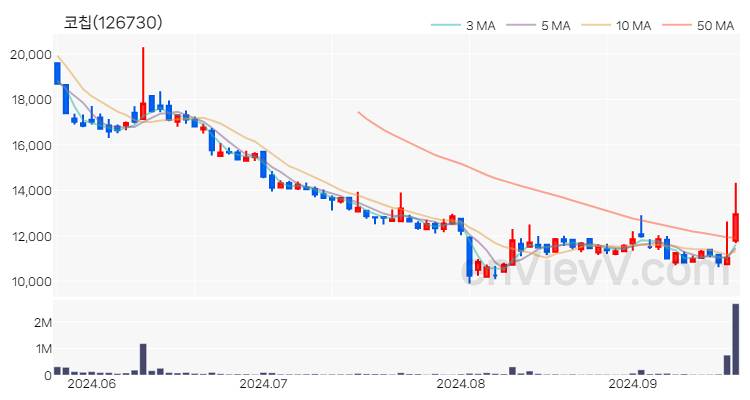 코칩 주가 핵심 요약 분석과 주식 차트 2024.09.23