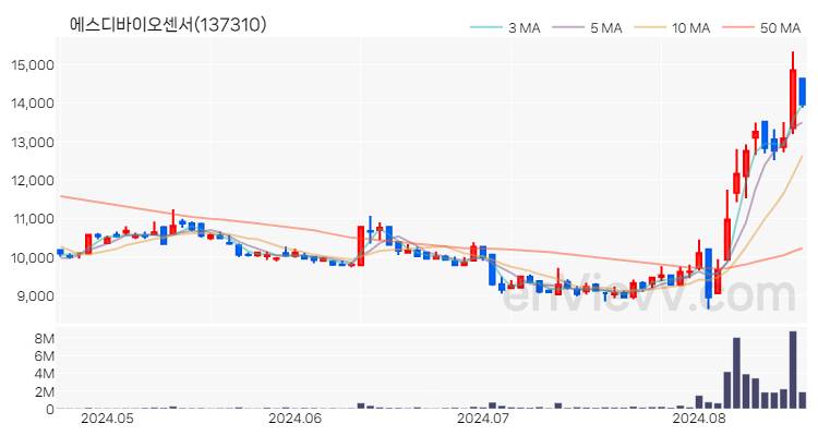 에스디바이오센서 주가 핵심 요약 분석과 주식 차트 2024.08.20