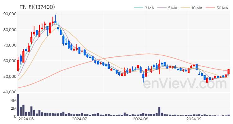 피엔티 주가 핵심 요약 분석과 주식 차트 2024.09.24