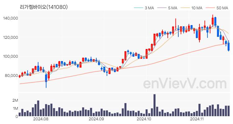 리가켐바이오 주가 핵심 요약 분석과 주식 차트 2024.11.19