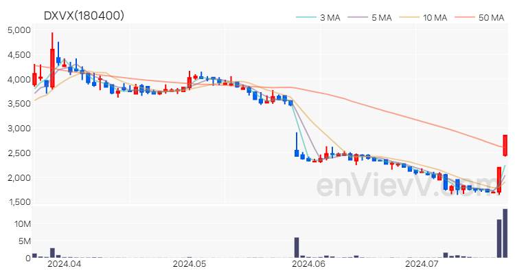 DXVX 주가 핵심 요약 분석과 주식 차트 2024.07.19