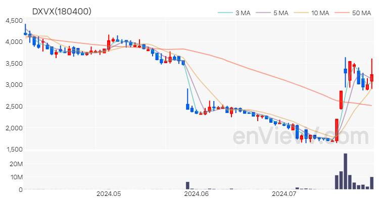 DXVX 주가 핵심 요약 분석과 주식 차트 2024.07.30