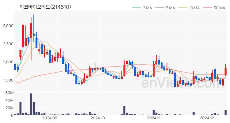 미코바이오메드 주가 핵심 요약 분석과 주식 차트 2024.12.11