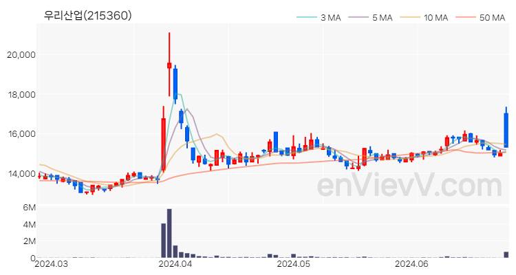 우리산업 주가 핵심 요약 분석과 주식 차트 2024.06.26