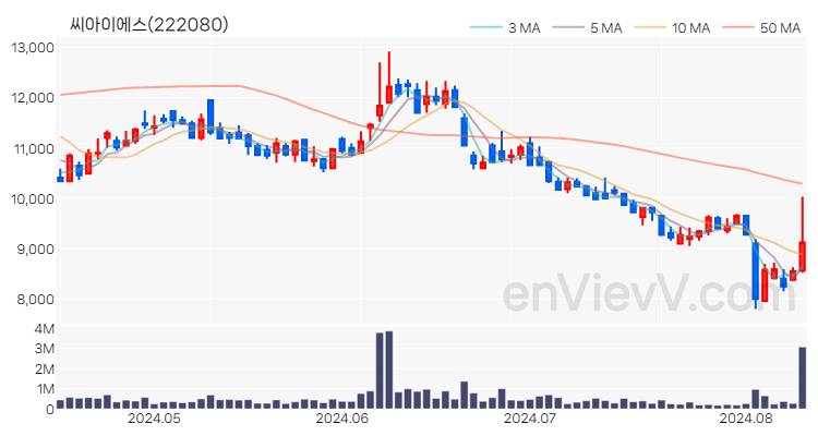 씨아이에스 주가 핵심 요약 분석과 주식 차트 2024.08.12