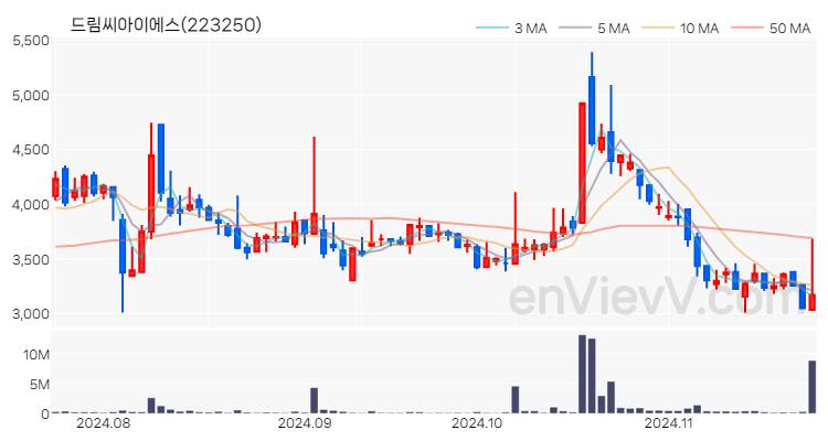 드림씨아이에스 주가 핵심 요약 분석과 주식 차트 2024.11.22