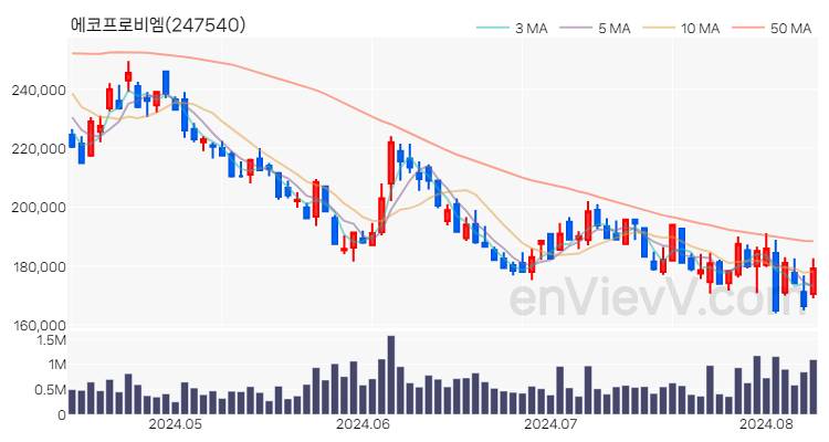 에코프로비엠 주가 핵심 요약 분석과 주식 차트 2024.08.09