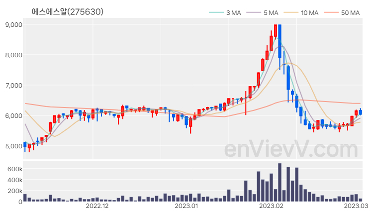 에스에스알 주가 핵심 요약 분석과 주식 차트 2023.03.03