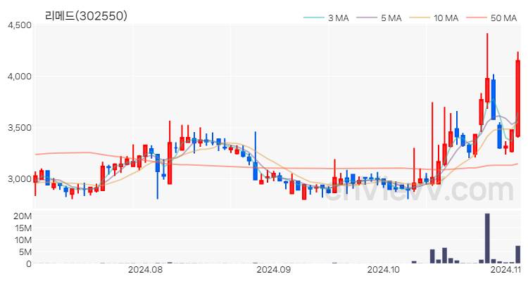 리메드 주가 핵심 요약 분석과 주식 차트 2024.11.05