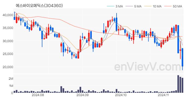 에스바이오메딕스 주가 핵심 요약 분석과 주식 차트 2024.11.14