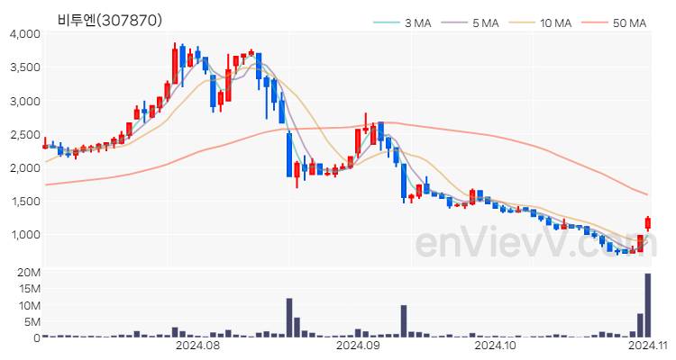 비투엔 주가 핵심 요약 분석과 주식 차트 2024.11.01