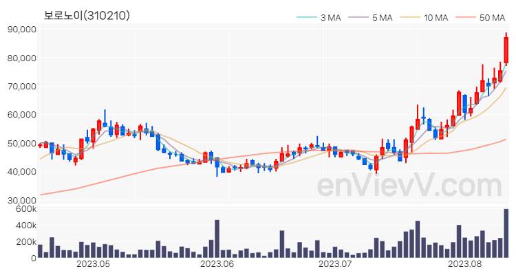 보로노이 주가 핵심 요약 분석과 주식 차트 2023.08.11