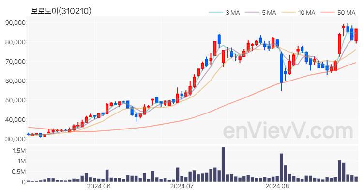 보로노이 주가 핵심 요약 분석과 주식 차트 2024.08.30