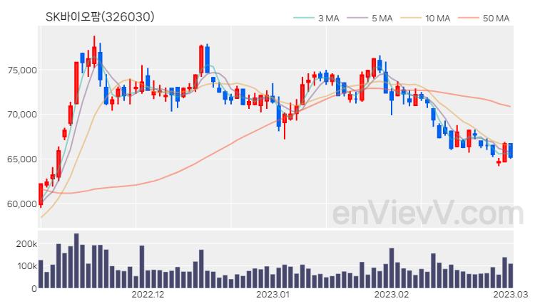SK바이오팜 주가 핵심 요약 분석과 주식 차트 2023.03.02