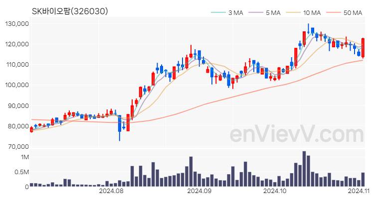 SK바이오팜 주가 핵심 요약 분석과 주식 차트 2024.11.04
