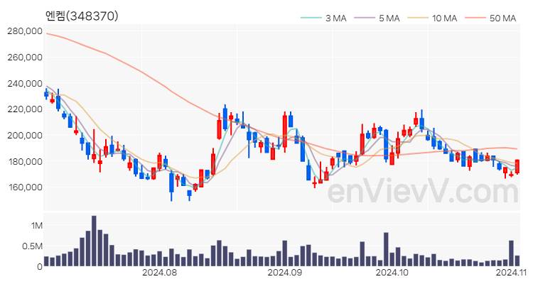 엔켐 주가 핵심 요약 분석과 주식 차트 2024.11.04