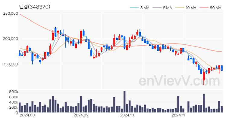 엔켐 주가 핵심 요약 분석과 주식 차트 2024.11.26