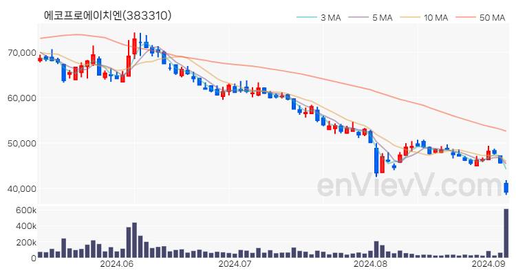 에코프로에이치엔 주가 핵심 요약 분석과 주식 차트 2024.09.05