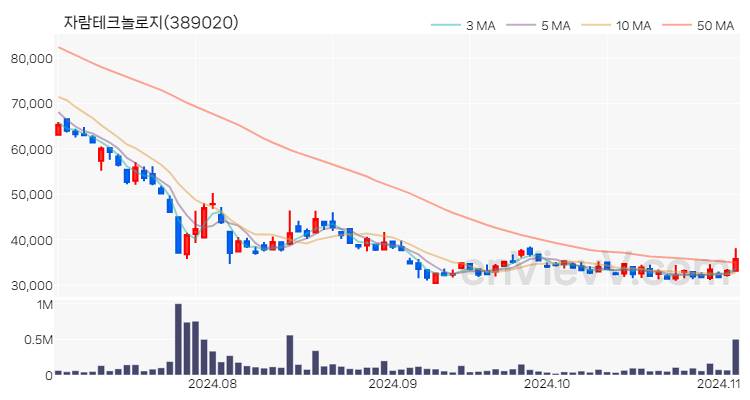 자람테크놀로지 주가 핵심 요약 분석과 주식 차트 2024.11.05